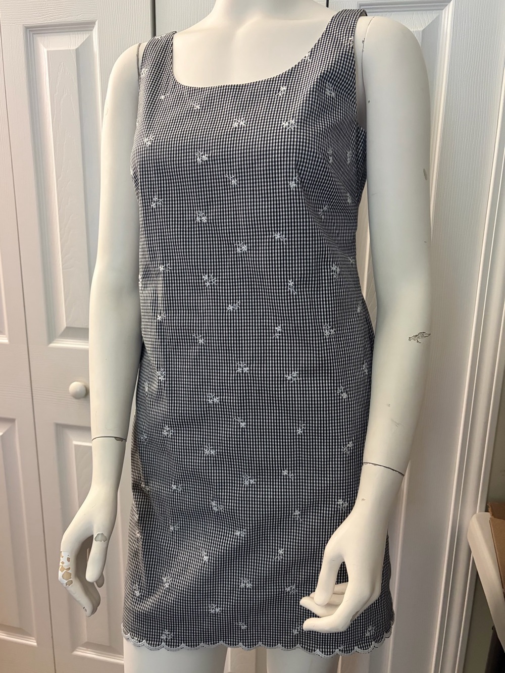 Vintage 90s Gingham Ann Taylor Loft Stretch Dress - 4P